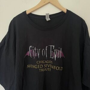 Gildan Chicago City of Evil Avenged Sevenfold Tribute Band T-Shirt Black 3XL